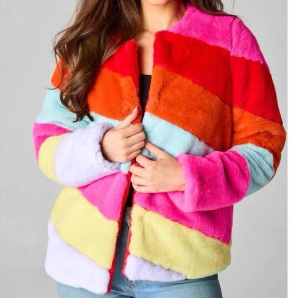 Buddy Love Happy Jacket Faux Fur NWT XL
